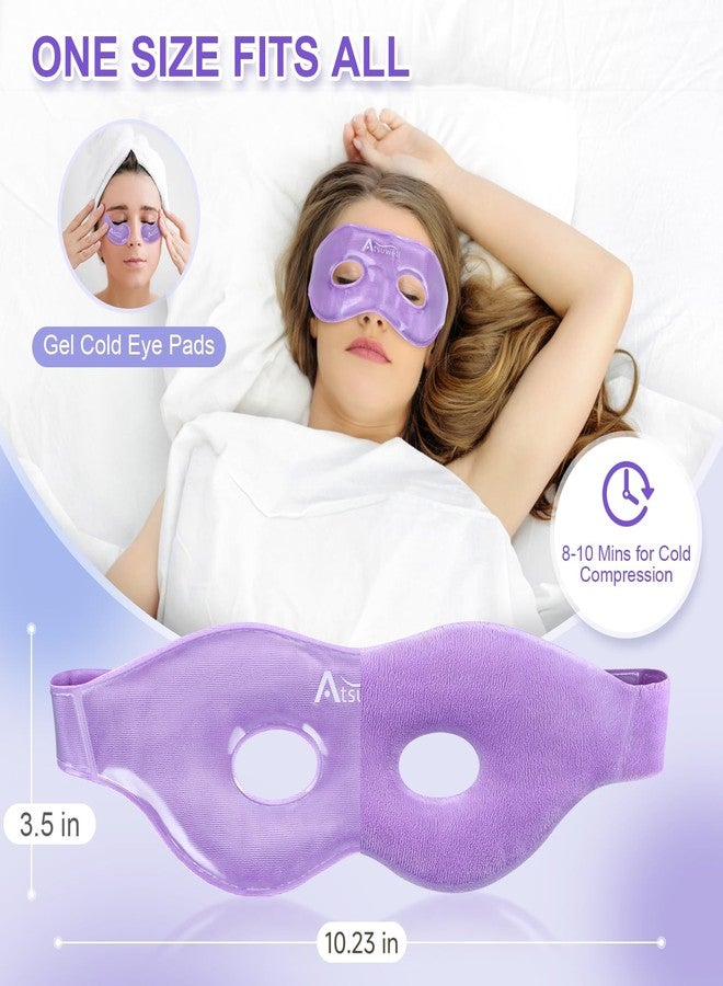 Atsuwell Cooling Ice Face Eye Mask Set for Dark Circles and Puffiness, 6 Gel Cold Packs for Face, Eyes, Soft Plush Lining Ice Pads Cold Compress, Relaxation, Cool Bag Included - Image 4